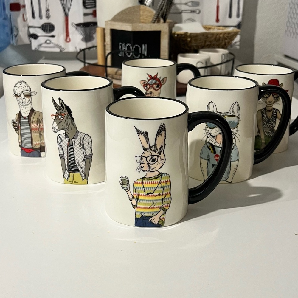 Animal Character Ceramic Mug Set